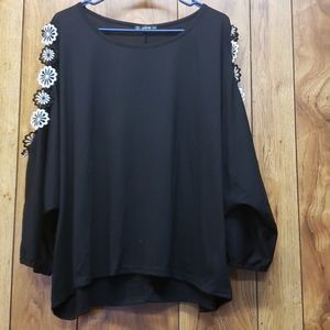 Shein 3x black blouse top shirt